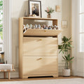 Nicetree 3-Door Shoe Cabinet - Natural Oak