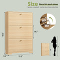 Nicetree 3-Door Shoe Cabinet - Natural Oak