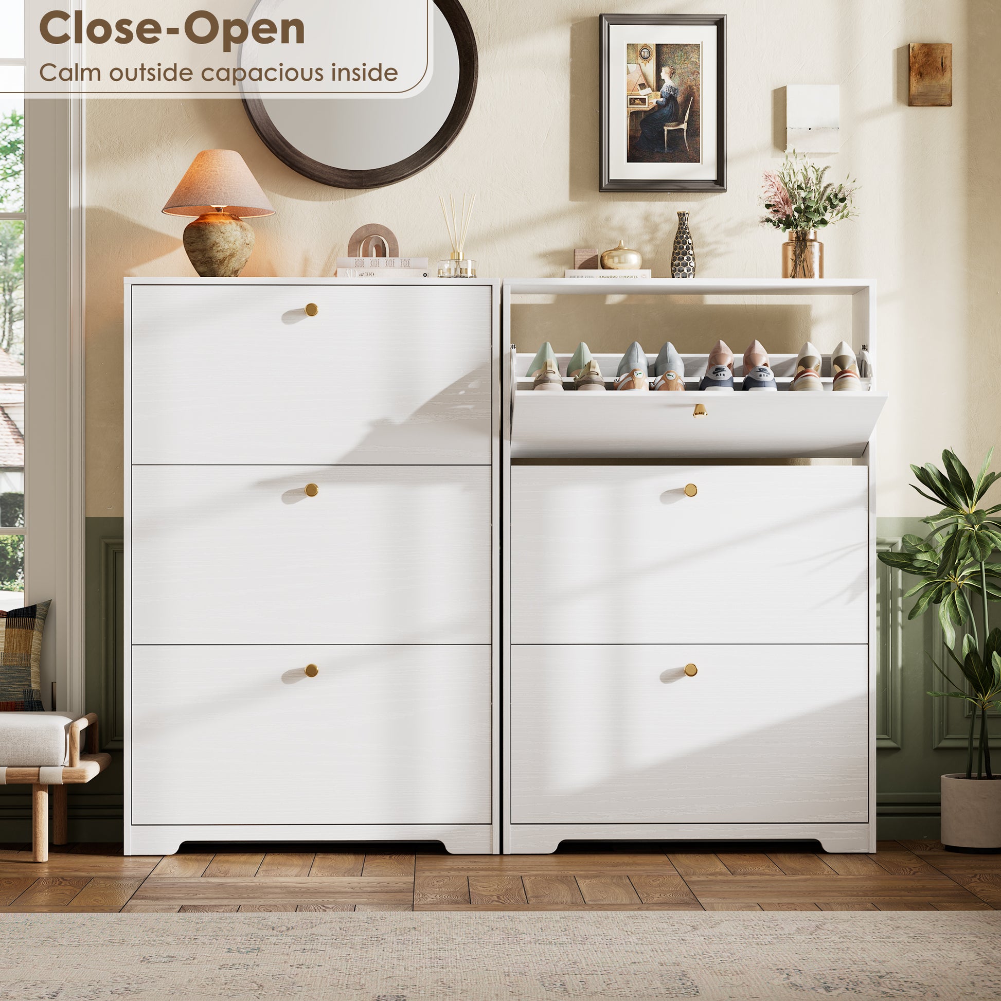 Nicetree 3-Door Shoe Cabinet - White
