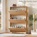 Nicetree 3-Door Shoe Cabinet - Natural Oak