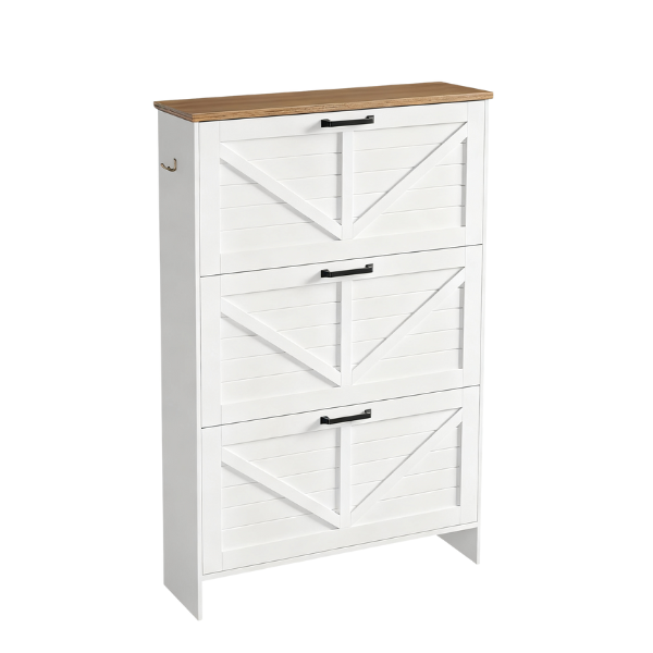 Nicetree Shoe Storage Organizer with 3 Flip Drawers
